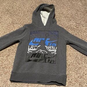 Gray Kids Hoodie with Graphic Design
